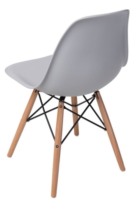 D2.DESIGN Krzesło P016W PP tworzywo jasny szary light grey, drewniane nogi naturalny D2.DESIGN Krzesło P016W PP tworzywo jasny szary light grey, drewniane nogi naturalny