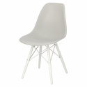 D2.DESIGN Krzesło P016W PP tworzywo szary light grey/white podstawa biały drewno bukowe