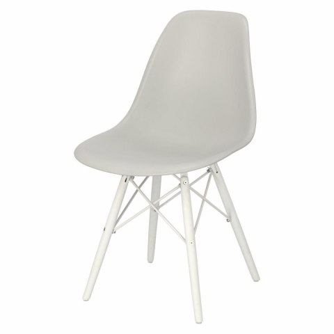 D2.DESIGN Krzesło P016W PP tworzywo szary light grey/white podstawa biały drewno bukowe D2.DESIGN Krzesło P016W PP tworzywo szary light grey/white podstawa biały drewno bukowe