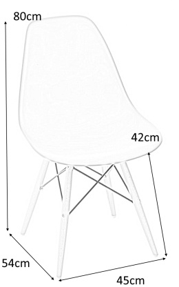 D2.DESIGN Krzesło P016W PP tworzywo beżowy mild grey, drewniane nogi wygodne i stabilne