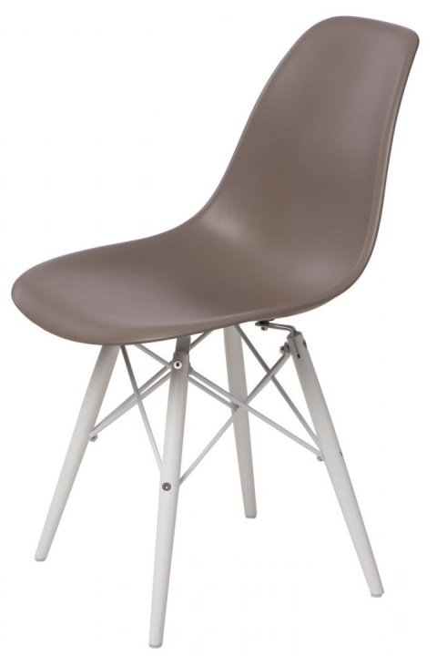 D2.DESIGN Krzesło P016W PP tworzywo mild grey/white podstawa drewno bukowe biały D2.DESIGN Krzesło P016W PP tworzywo mild grey/white podstawa drewno bukowe biały
