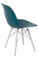 D2.DESIGN Krzesło P016W PP tworzywo zielony navy green/white podstawa drewno bukowe biały D2.DESIGN Krzesło P016W PP tworzywo zielony navy green/white podstawa drewno bukowe biały