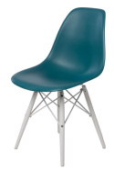 D2.DESIGN Krzesło P016W PP tworzywo zielony navy green/white podstawa drewno bukowe biały