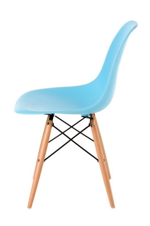 D2.DESIGN Krzesło P016W PP tworzywo niebieski ocean blue, drewniane nogi ergonomiczne i wygodne D2.DESIGN Krzesło P016W PP tworzywo niebieski ocean blue, drewniane nogi ergonomiczne i wygodne