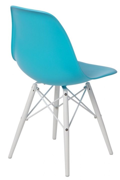 D2.DESIGN Krzesło P016W PP tworzywo niebieskie ocean blue/white podstawa drewno bukowe biały D2.DESIGN Krzesło P016W PP tworzywo niebieskie ocean blue/white podstawa drewno bukowe biały