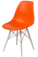 D2.DESIGN Krzesło P016W PP tworzywo pomarańcz/white podstawa drewno bukowe biały D2.DESIGN Krzesło P016W PP tworzywo pomarańcz/white podstawa drewno bukowe biały