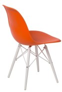 D2.DESIGN Krzesło P016W PP tworzywo pomarańcz/white podstawa drewno bukowe biały D2.DESIGN Krzesło P016W PP tworzywo pomarańcz/white podstawa drewno bukowe biały