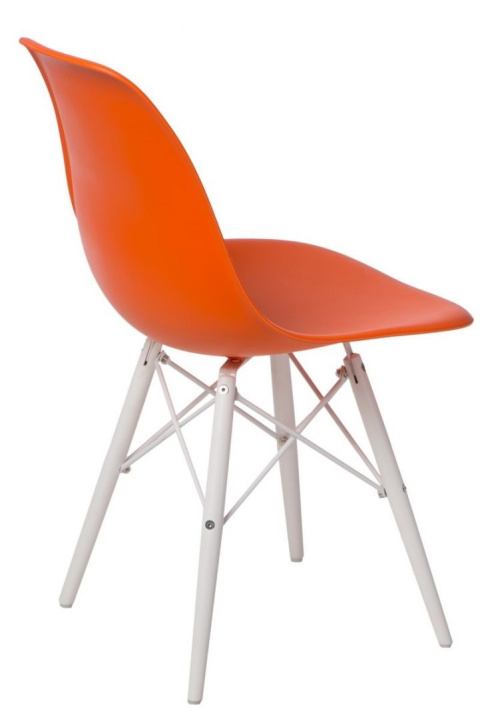 D2.DESIGN Krzesło P016W PP tworzywo pomarańcz/white podstawa drewno bukowe biały D2.DESIGN Krzesło P016W PP tworzywo pomarańcz/white podstawa drewno bukowe biały