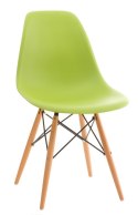 D2.DESIGN Krzesło P016W PP tworzywo zielone, drewniane nogi naturalny wygodne i funkcjonalne D2.DESIGN Krzesło P016W PP tworzywo zielone, drewniane nogi naturalny wygodne i funkcjonalne