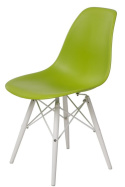 D2.DESIGN Krzesło P016W PP tworzywo zielone/white podstawa drewno bukowe biały lekkie i wygodne D2.DESIGN Krzesło P016W PP tworzywo zielone/white podstawa drewno bukowe biały lekkie i wygodne