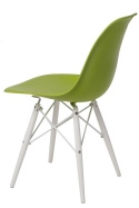 D2.DESIGN Krzesło P016W PP tworzywo zielone/white podstawa drewno bukowe biały lekkie i wygodne D2.DESIGN Krzesło P016W PP tworzywo zielone/white podstawa drewno bukowe biały lekkie i wygodne