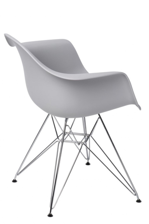 D2.DESIGN Krzesło P018 PP tworzywo jasny szary light grey, nogi metalowe chromowane HF wygodne i lekkie D2.DESIGN Krzesło P018 PP tworzywo jasny szary light grey, nogi metalowe chromowane HF wygodne i lekkie