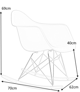 D2.DESIGN Krzesło P018 RR PP tworzywo jasno szare light grey insp. RAR podstawa metal chromowany drewniane płozy