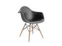 D2.DESIGN Krzesło Fotel P018W PP czarny tworzywo, drewniane nogi ergonomiczne i lekkie D2.DESIGN Krzesło Fotel P018W PP czarny tworzywo, drewniane nogi ergonomiczne i lekkie