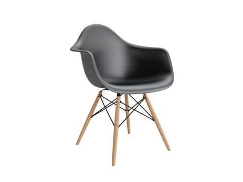 D2.DESIGN Krzesło Fotel P018W PP czarny tworzywo, drewniane nogi ergonomiczne i lekkie D2.DESIGN Krzesło Fotel P018W PP czarny tworzywo, drewniane nogi ergonomiczne i lekkie