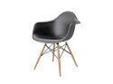 D2.DESIGN Krzesło Fotel P018W PP czarny tworzywo, drewniane nogi ergonomiczne i lekkie D2.DESIGN Krzesło Fotel P018W PP czarny tworzywo, drewniane nogi ergonomiczne i lekkie
