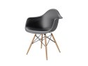 D2.DESIGN Krzesło Fotel P018W PP czarny tworzywo, drewniane nogi ergonomiczne i lekkie D2.DESIGN Krzesło Fotel P018W PP czarny tworzywo, drewniane nogi ergonomiczne i lekkie