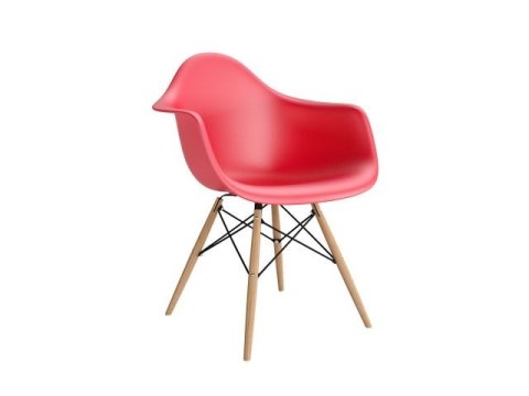 D2.DESIGN Krzesło Fotel P018W PP tworzywo czerwone, drewniane nogi HF wygodne i funkcjonalne D2.DESIGN Krzesło Fotel P018W PP tworzywo czerwone, drewniane nogi HF wygodne i funkcjonalne