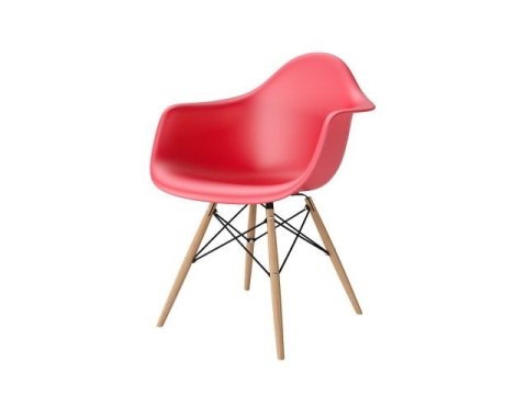 D2.DESIGN Krzesło Fotel P018W PP tworzywo czerwone, drewniane nogi HF wygodne i funkcjonalne D2.DESIGN Krzesło Fotel P018W PP tworzywo czerwone, drewniane nogi HF wygodne i funkcjonalne