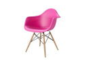 D2.DESIGN Krzesło P018W PP tworzywo różowy dark pink, drewniane nogi HF z pdłokietnikami D2.DESIGN Krzesło P018W PP tworzywo różowy dark pink, drewniane nogi HF z pdłokietnikami