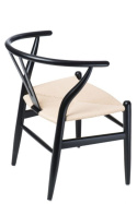 D2.DESIGN Krzesło Wicker siedzisko sznurek jutowy Naturalny drewno bukowe Czarny inspirowane Wishbone D2.DESIGN Krzesło Wicker siedzisko sznurek jutowy Naturalny drewno bukowe Czarny inspirowane Wishbone