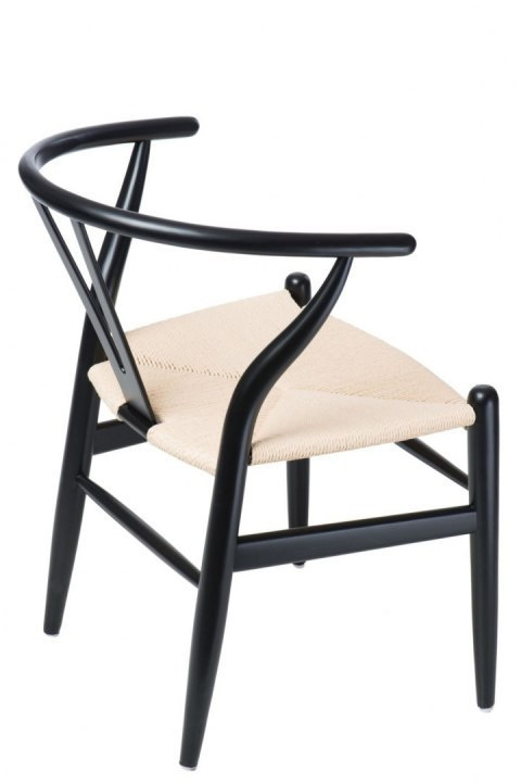 D2.DESIGN Krzesło Wicker siedzisko sznurek jutowy Naturalny drewno bukowe Czarny inspirowane Wishbone D2.DESIGN Krzesło Wicker siedzisko sznurek jutowy Naturalny drewno bukowe Czarny inspirowane Wishbone