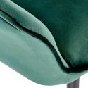 HALMAR hoker H107 tapicerowany pikowany tkanina velvet ciemny zielony podstawa stal malowana proszkowo czarny