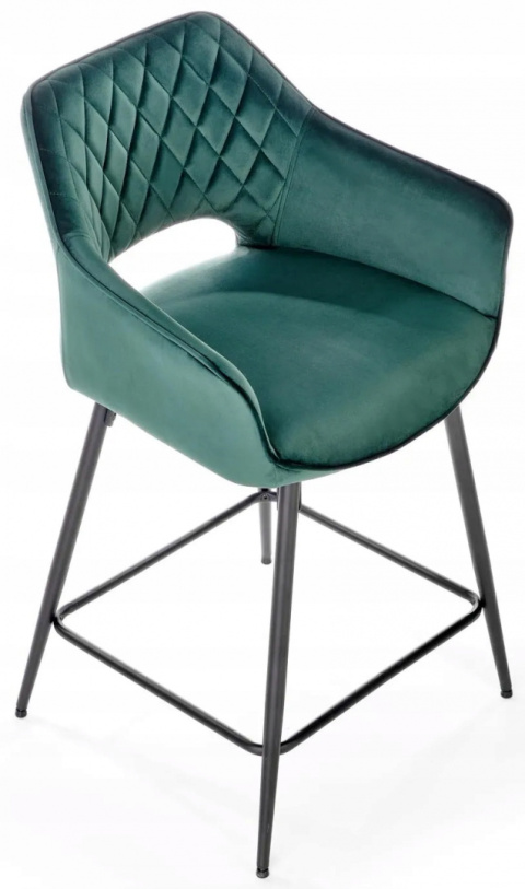 HALMAR hoker H107 tapicerowany pikowany tkanina velvet ciemny zielony podstawa stal malowana proszkowo czarny HALMAR hoker H107 tapicerowany pikowany tkanina velvet ciemny zielony podstawa stal malowana proszkowo czarny