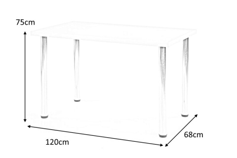 HALMAR stół MODEX 120x68 kolor blat płyta meblowa okleinowana - biały mat, nogi - stal chromowana HALMAR stół MODEX 120x68 kolor blat płyta meblowa okleinowana - biały mat, nogi - stal chromowana