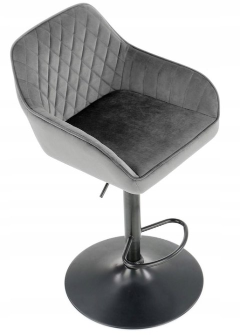Halmar hoker H103 tapicerowany tkanina velvet popielaty stal malowana proszkowo regulowana wysokość Halmar hoker H103 tapicerowany tkanina velvet popielaty stal malowana proszkowo regulowana wysokość