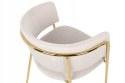 King Home Krzesło tapicerowane DELTA beżowe welur podstawa metal złoty błyszczący