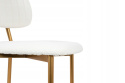King Home Krzesło FABIOLA tapicerka tkanina BOUCLE biały podstawa metal ciemne złoto wygodne i stabilne