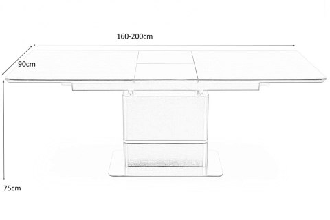 HALMAR stół MARTIN prostokątny rozkładany blat szkło MDF lakierowany - ciemny popiel, noga - czarny stal nierdzewna 160-200x90 HALMAR stół MARTIN prostokątny rozkładany blat szkło MDF lakierowany - ciemny popiel, noga - czarny stal nierdzewna 160-200x90