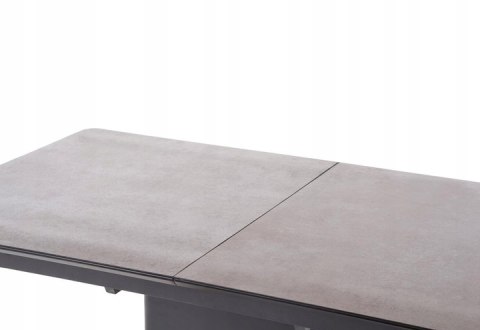 HALMAR stół MARTIN prostokątny rozkładany blat szkło MDF lakierowany - ciemny popiel, noga - czarny stal nierdzewna 160-200x90 HALMAR stół MARTIN prostokątny rozkładany blat szkło MDF lakierowany - ciemny popiel, noga - czarny stal nierdzewna 160-200x90