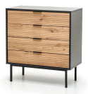 Halmar komoda MURANO KM-2 dąb artisan/czarny - MDF, płyta okleinowana - stelaż stal malowana proszkowo Halmar komoda MURANO KM-2 dąb artisan/czarny - MDF, płyta okleinowana - stelaż stal malowana proszkowo