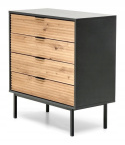 Halmar komoda MURANO KM-2 dąb artisan/czarny - MDF, płyta okleinowana - stelaż stal malowana proszkowo Halmar komoda MURANO KM-2 dąb artisan/czarny - MDF, płyta okleinowana - stelaż stal malowana proszkowo