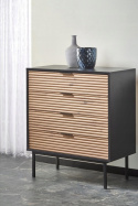 Halmar komoda MURANO KM-2 dąb artisan/czarny - MDF, płyta okleinowana - stelaż stal malowana proszkowo Halmar komoda MURANO KM-2 dąb artisan/czarny - MDF, płyta okleinowana - stelaż stal malowana proszkowo