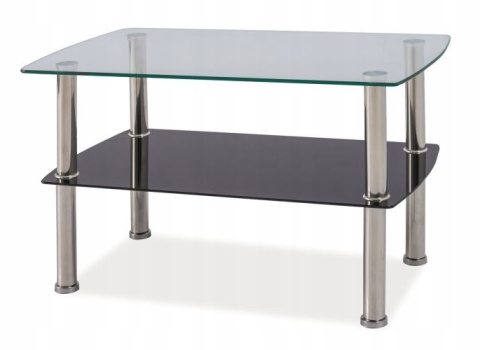 SIGNAL ŁAWA IRENE SZKŁO HARTOWANE TRANSPARENTNY / NOGI METAL CHROM 75x45x45 Z PÓŁKĄ SIGNAL ŁAWA IRENE SZKŁO HARTOWANE TRANSPARENTNY / NOGI METAL CHROM 75x45x45 Z PÓŁKĄ