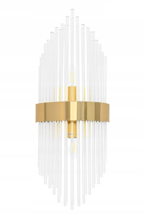 King Home Kinkiet Lampa ścienna FLORENS metal złota kryształ transparentny 2 x E14 glamour King Home Kinkiet Lampa ścienna FLORENS metal złota kryształ transparentny 2 x E14 glamour