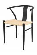King Home Krzesło WISHBONE METAL CZARNY siedzisko włókno naturalne eleganckie i wygodne King Home Krzesło WISHBONE METAL CZARNY siedzisko włókno naturalne eleganckie i wygodne