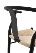 King Home Krzesło WISHBONE METAL CZARNY siedzisko włókno naturalne eleganckie i wygodne King Home Krzesło WISHBONE METAL CZARNY siedzisko włókno naturalne eleganckie i wygodne