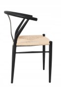 King Home Krzesło WISHBONE METAL CZARNY siedzisko włókno naturalne eleganckie i wygodne King Home Krzesło WISHBONE METAL CZARNY siedzisko włókno naturalne eleganckie i wygodne