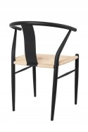 King Home Krzesło WISHBONE METAL CZARNY siedzisko włókno naturalne eleganckie i wygodne King Home Krzesło WISHBONE METAL CZARNY siedzisko włókno naturalne eleganckie i wygodne