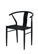 King Home Krzesło WISHBONE METALOWE czarne siedzisko plecione z naturalnych czarnych włókien stabilne i wygodne King Home Krzesło WISHBONE METALOWE czarne siedzisko plecione z naturalnych czarnych włókien stabilne i wygodne