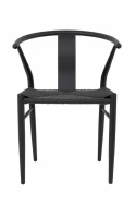 King Home Krzesło WISHBONE METALOWE czarne siedzisko plecione z naturalnych czarnych włókien stabilne i wygodne King Home Krzesło WISHBONE METALOWE czarne siedzisko plecione z naturalnych czarnych włókien stabilne i wygodne