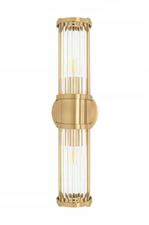 LAMPA ŚCIENNA KINKIET PILAR TWIN King Home stal ZŁOTA klosze kryształ BEZBARWNY 2xE14 LAMPA ŚCIENNA KINKIET PILAR TWIN King Home stal ZŁOTA klosze kryształ BEZBARWNY 2xE14