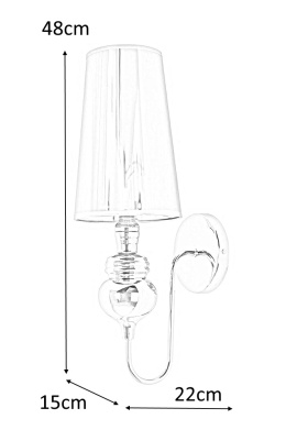 Moosee MOOSEE kinkiet lampa ścienna QUEEN 15 czarna stelaż aluminium lustrzany połysk gładki abażur tworzywo