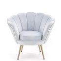 Halmar AMORINO fotel wypoczynkowy jasny niebieski, nogi - złote