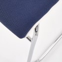 Halmar CALI fotelik konferecyjny stelaż - chrom, siedzisko - biały / niebieski