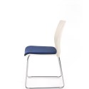Halmar CALI fotelik konferecyjny stelaż - chrom, siedzisko - biały / niebieski